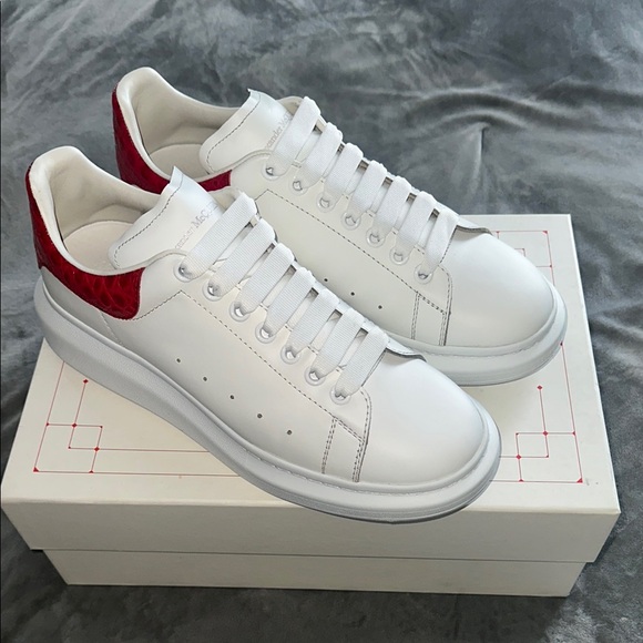 Alexander McQueen White and Red Men's Sneakers 100% authentic🔥🔥🔥 - Picture 1 of 11